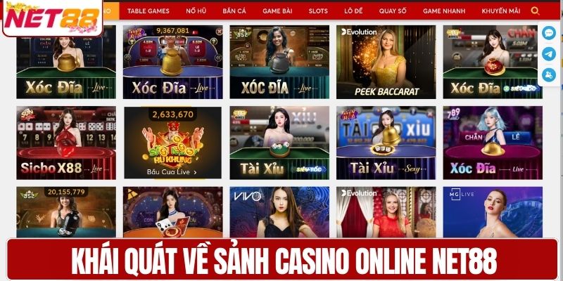 Khái quát về sảnh casino online NET88