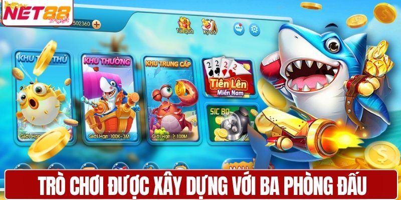 Trò chơi được xây dựng với ba phòng đấu